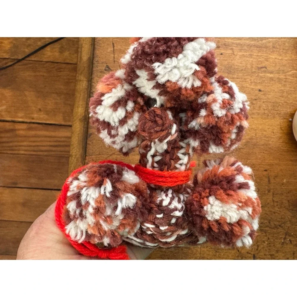 Vintage Brown and White Crocheted Poodle Soap Holder | Kitschy Knitted Dog